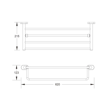 Полотенцедержатель с полкой, SG5108H Shevanik, Черный