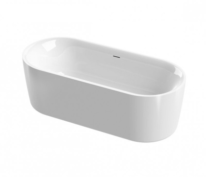 Акриловая ванна отдельно стоящая, цельная, белая матовая внутри, серая матовая снаружи,  METAURO-INT-Central-180-80-60-G-W-MATT
