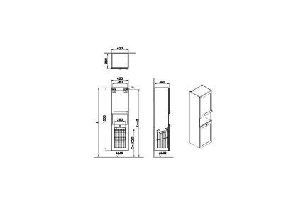 Пенал для ванной Vitra Root Classic 40 68517