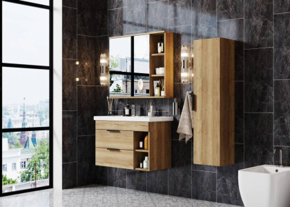 Шкаф-зеркало Onika Легран 80 дуб галифакс, универсальный