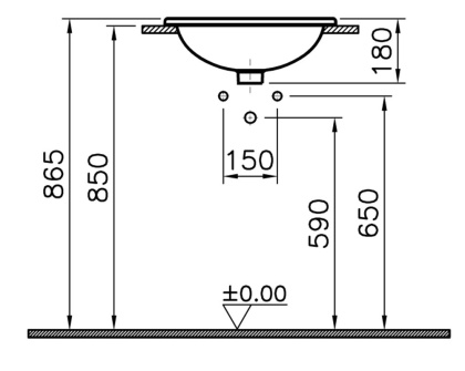 S20 Накладная раковина 47cm-цвет белый