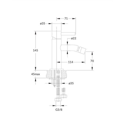 Смеситель для биде OMNIRES Y Y1220BLGL (черный/золото)
