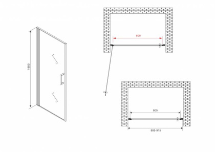 Душевая дверь ABBER Sonnenstrand AG04090M