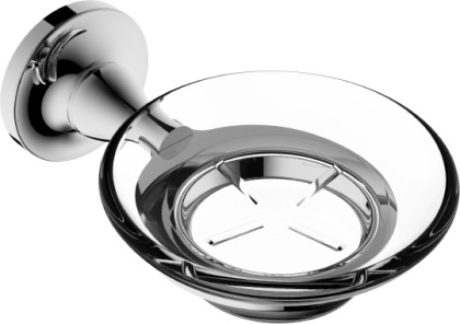 Мыльница стеклянная RUSH Corsica, 6х10х16 см, хром, CO42411