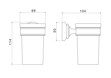 Стакан с держателем AQUATEK AQ4527CR КЛАССИК