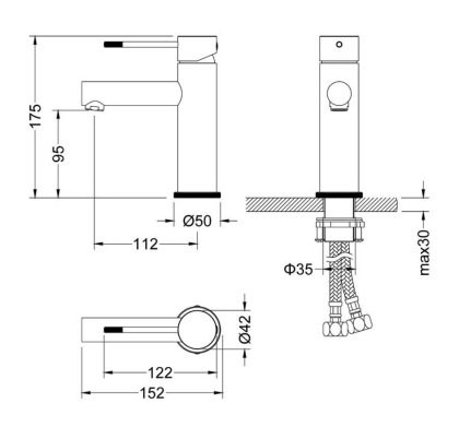 Смеситель Timo Saona 2361/18F для раковины, черное золото Смеситель Timo Saona 2361/18F для раковины, черное золото