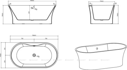 Акриловая ванна BELBAGNO BB201-1500-800