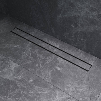 W02SC-U11-080-04BM PrimeFlow Трап для душа линейный универс затвор Tile 80см цвет черн мат