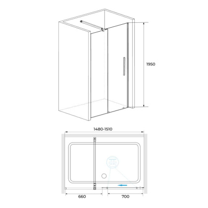 Душевая дверь RGW TO-18B, RGW 41071815-14