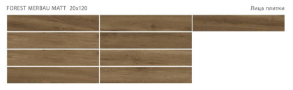 Керамогранит матовый FOREST MERBAU 20x120 MATT, Forest Керамогранит матовый FOREST MERBAU 20x120 MATT, Forest
