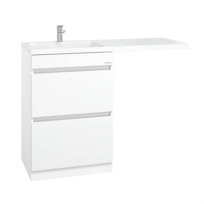 Тумба Onika Милтон 58 напольная под стиральную машину, белая (ум. Kamilla 120/Марсал 120)