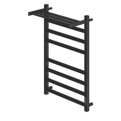 Полотенцесушитель электрический Point Меркурий PN83858PB П7 500x800 с полкой, диммер справа, черный																														