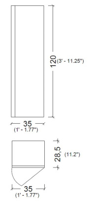 Пенал Vallessi 120*35*28,5cm Кашемир мат 836-C matt Boheme