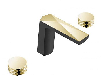 Смеситель врезной на 3отв. VENTURO черный-золото, ручка DIAMOND Смеситель врезной на 3отв. VENTURO черный-золото, ручка DIAMOND