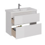 Тумба Lemark COMBI 100см под 1 раковину, подвесная/напольная, 2 ящика, цвет корпуса, фасада: Белый глянец