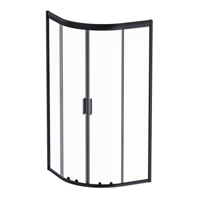 W90G-401-090BT Душевое ограждение Gem 1/4 Rond 90x90 стекло прозрачное, профиль Черный матовый, без