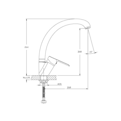 Смеситель для кухонной мойки RUSH Victoria (VI7135-22) Смеситель для кухонной мойки RUSH Victoria (VI7135-22)
