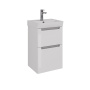 Тумба Lemark BUNO 45см под 1 раковину, подвесная/напольная, 2 ящика, цвет корпуса, фасада: Белый глянец