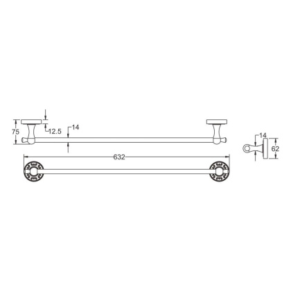 Полотенцедержатель, RG1017Q Rose, Бронза