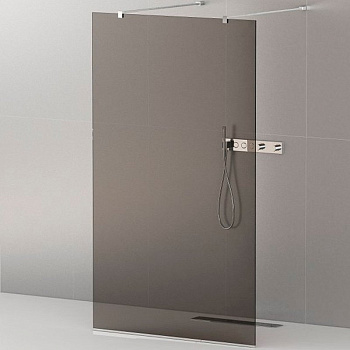 LIBERTA-L-2-90-120-GR-Cr Душевая перегородка с возможностью двустороннего входа, стекло графит, профиль хром, 900x1200x1950 мм