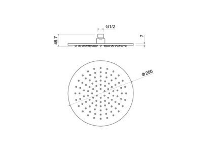 Круглый верхний душ  250*7 мм AQUATEK AQ2077CR  Круглый верхний душ  250*7 мм AQUATEK AQ2077CR