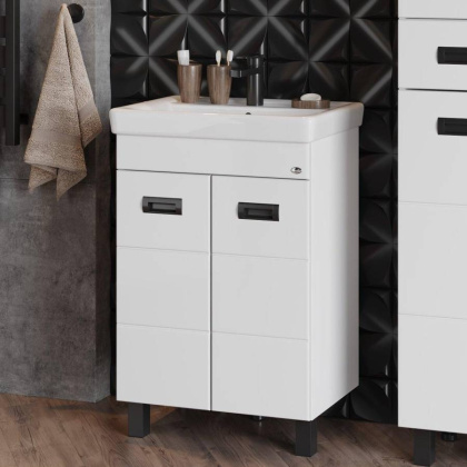 Тумба Onika Балтика-Квадро Black 55 напольная, белая (ум.Тигода 55) Тумба Onika Балтика-Квадро Black 55 напольная, белая (ум.Тигода 55)