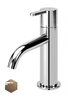 LEAF-LSM2-L-SS Смеситель для раковины однорычажный, с донным клапаном, исполнение Sunset