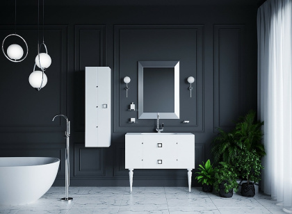 Тумба Piazza 100 белая + Хром_Комплект 841-100-WCR Boheme Тумба Piazza 100 белая + Хром_Комплект 841-100-WCR Boheme