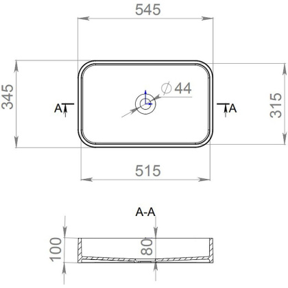 Раковина Salini Callista 01 54х34 1101204SM