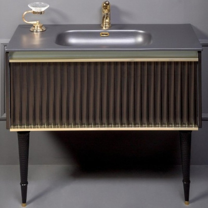 Тумба Canale 100 черная + Золото_Комплект 843-100-BG Boheme Тумба Canale 100 черная + Золото_Комплект 843-100-BG Boheme