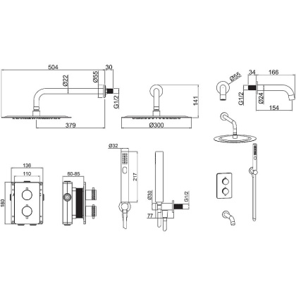 Душевой комплект Allen Brau Priority 5.31014-31 (с внутренней частью) черный матовый Душевой комплект Allen Brau Priority 5.31014-31 (с внутренней частью) черный матовый