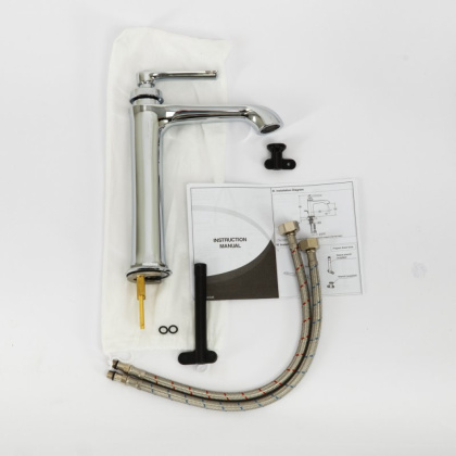 LIBERTY-F-LC-01-W0 Смеситель для накладных раковин без донного клапана, хром