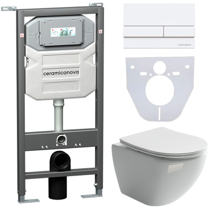 Сет 4 в 1 Инсталляция с кнопкой+унитаз+шумоизоляция