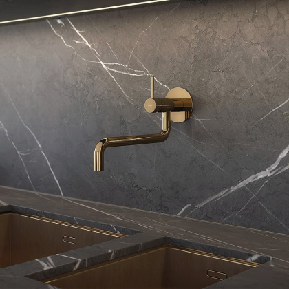 Смеситель для мойки скрытого монтажа OMNIRES Y Y1256GL (золото)