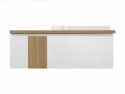 Тумба подвесная под умывальник Malibu 1400х500 правосторонняя 2 ящика со вставкой массив (ШхГхВ) 1392х476х477