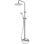 CZR-B-CVD-01 Душевая стойка со смесителем с изливом, ручным и верхним душем 250 мм нержавеющая сталь, исполнение хром