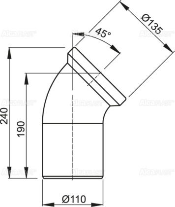 Колено для унитаза 45°
