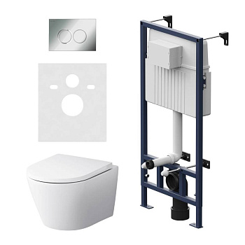 IS70151.741701 Инсталляция с клавишей ProC L глянец. Хром с подвесным унитазом Sense FlashClean с сид м/лифт