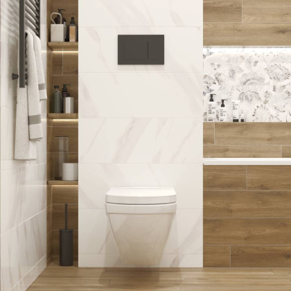 Вставка Calacatta Ice W\DEC M 25х75 NR Glossy 1 Вставка Calacatta Ice W\DEC M 25х75 NR Glossy 1