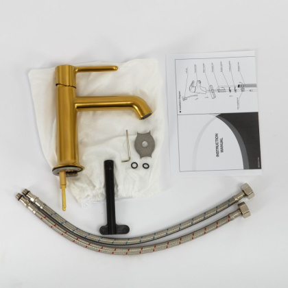 ECO-SAT-BORO Донный клапан с системой "Клик-клак" с переливом,  брашированное золото ECO-SAT-BORO Донный клапан с системой "Клик-клак" с переливом,  брашированное золото