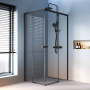 W94G-403-10080-BТ Душевое ограждение X-Joy Square Slide 100х80, Черный, прозрачное