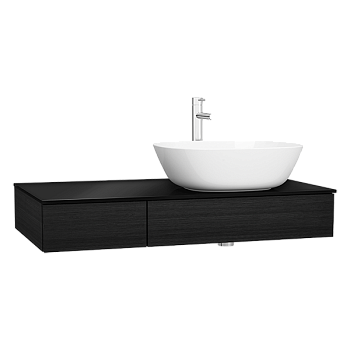 Модуль 90 см под раковину с выдвижным ящиком, правосторонний, черный дуб Модуль 90 см под раковину с выдвижным ящиком, правосторонний, черный дуб