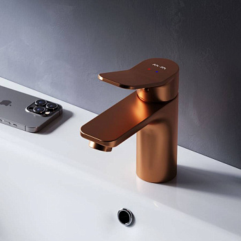 F85A02144 X-Joy, смеситель для умывальника излив 100 мм, роз. золото