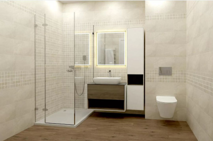 Плитка настенная 12123R Рамбла бежевый обрезной 25*75*9 (6шт\1.13м2), м2