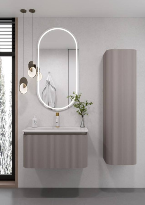 OVALE 1 полка рифленая 80CM DELMAR тумба + раковина OV1110100-080 Boheme