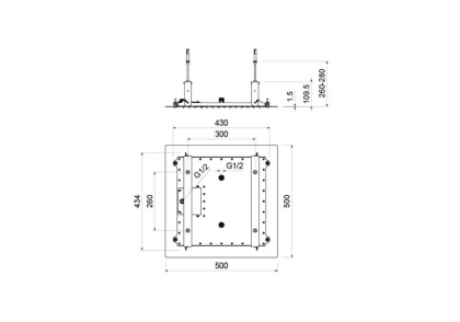 Верхний душ 500*500 мм, 2 jet (внешняя и скрытая часть) AQUATEK, матовый черный AQ2082MB  Верхний душ 500*500 мм, 2 jet (внешняя и скрытая часть) AQUATEK, матовый черный AQ2082MB