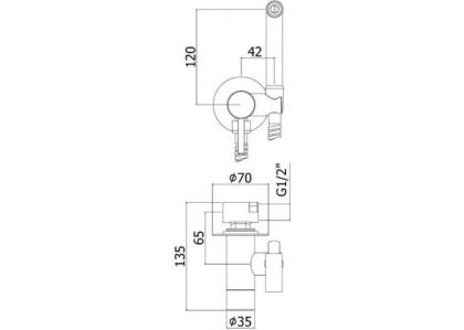 Смеситель с гигиеническим душем Paffoni Tweet Round ZDUP110ST (с внутренней частью)