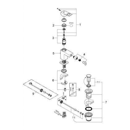 Смеситель для биде Grohe Eurocube 23138000 хром