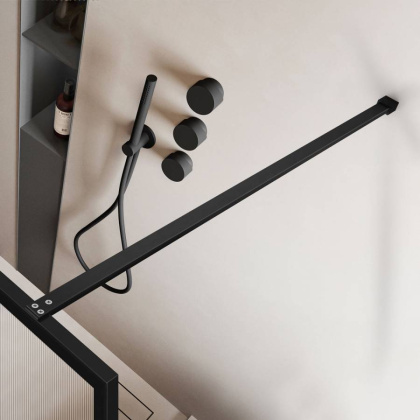 Душевая перегородка Walk-In VSW-1HP800FLB, 800*2000, черный матовый, стекло рифленое