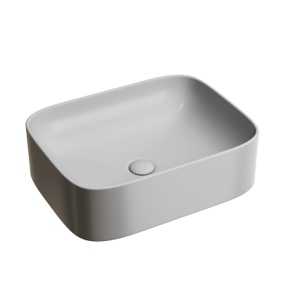 Умывальник чаша накладная прямоугольная (цвет Серый Матовый) Element 505*380*150мм